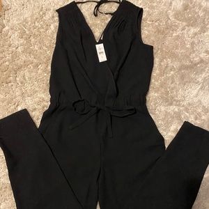 Loft Black VNeck Jumpsuit Size S